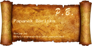 Papanek Boriska névjegykártya